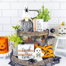 Load image into Gallery viewer, Trick or Treat Halloween Tiered Tray Décor Bundle: Black