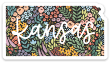 Load image into Gallery viewer, Sticker Kansas Floral State, 3x2in