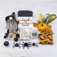 Load image into Gallery viewer, Trick or Treat Halloween Tiered Tray Décor Bundle: Black