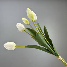 Load image into Gallery viewer, Sweet Home Deco - 19''T Real Touch Tulips bunch, Faux Tulips Spring Flowers: Hot Pink