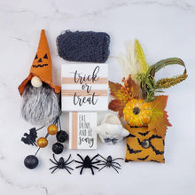 Load image into Gallery viewer, Trick or Treat Halloween Tiered Tray Décor Bundle: Black