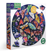 Load image into Gallery viewer, Puzzle | Moths 500 Piece Round Adult Jigsaw Puzzle | eeBoo