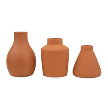 Load image into Gallery viewer, Clay Table Vase Set - Brown Terra Cotta