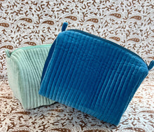 Load image into Gallery viewer, Blue Velvet Cosmetic Pouch