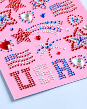 Load image into Gallery viewer, USA Face Gems | patriotic, fourth july, festival, americana | xo, Fetti