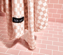 Load image into Gallery viewer, Hair towel Wrap | Extra Large Quick-Dry | Terracotta Checker | KITSCH