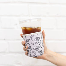 Load image into Gallery viewer, Drink Sleeve, Iced Coffee Koozie, Drink Cover: Large | Pressed Floral | Elyse Breanne Design