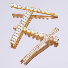 Load image into Gallery viewer, Metal Rhinestone Assorted Bobby Pins 4pc Set - Gold | KITSCH