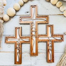 Load image into Gallery viewer, 8 " Tall Connected | Set of 3 Wall Cross | Krafty Supply