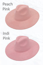 Load image into Gallery viewer, Suzie Q USA - Suede Large Eaves Peach Top Fedora Hat: Ivory