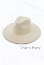 Load image into Gallery viewer, Suzie Q USA - Suede Large Eaves Peach Top Fedora Hat: Ivory