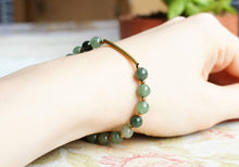 Load image into Gallery viewer, 8" Aventurine And Bronze Bar Bracelet