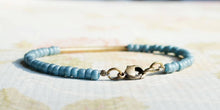 Load image into Gallery viewer, 7" Matte Turquoise Blue Bronze Bar Bracelet