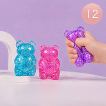 Load image into Gallery viewer, Glittered Gummy Bear Squeeze Stress Relief Toy
