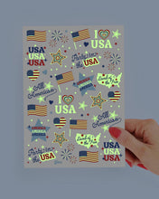 Load image into Gallery viewer, Glow in dark temporary tattoos| Paper Plates America USA | xo, Fetti
