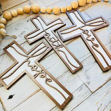Load image into Gallery viewer, Faith, Hope, Love | Set of 3 Christian Crosses | Krafty Supply