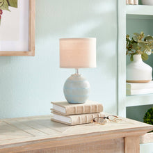 Load image into Gallery viewer, Antoni Mini Lamp, Soft Blue: Soft Blue/Natural / Ceramic Fabric Wiring
