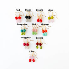 Load image into Gallery viewer, Magenta | Tiny Earrings Small bead earrings Little color drop earrings