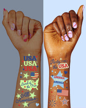 Load image into Gallery viewer, Glow in dark temporary tattoos| Paper Plates America USA | xo, Fetti