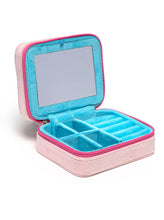 Load image into Gallery viewer, Pink Velvet Jewelry Zip Case / Organizer - Feminine Florals | Living Royal