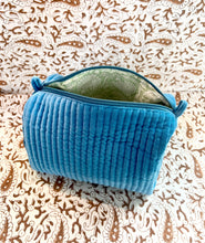 Load image into Gallery viewer, Blue Velvet Cosmetic Pouch