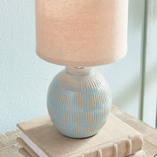 Load image into Gallery viewer, Antoni Mini Lamp, Soft Blue: Soft Blue/Natural / Ceramic Fabric Wiring
