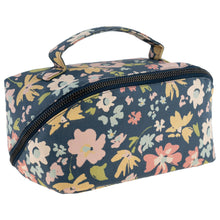 Load image into Gallery viewer, Zip Cosmetic Bag: Navy Floral | Karma