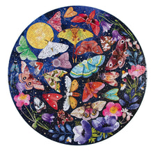Load image into Gallery viewer, Puzzle | Moths 500 Piece Round Adult Jigsaw Puzzle | eeBoo