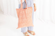 Load image into Gallery viewer, Cotton Block Print Market Tote-Gray, Green, Rust: Gray