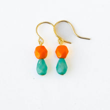 Load image into Gallery viewer, Orange | Tiny Earrings Small bead earrings Little color drop earrings