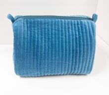 Load image into Gallery viewer, Blue Velvet Cosmetic Pouch