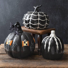 Load image into Gallery viewer, Porcelain Spiderweb Pumpkin