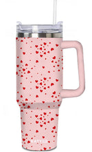 Load image into Gallery viewer, Mini Red Hearts All Over Tumbler Cup: Light Pink