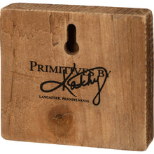 Load image into Gallery viewer, White And Orange Block Sign |Primitives by Kathy
