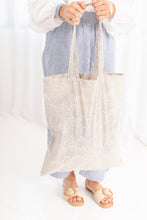 Load image into Gallery viewer, Cotton Block Print Market Tote-Gray, Green, Rust: Gray
