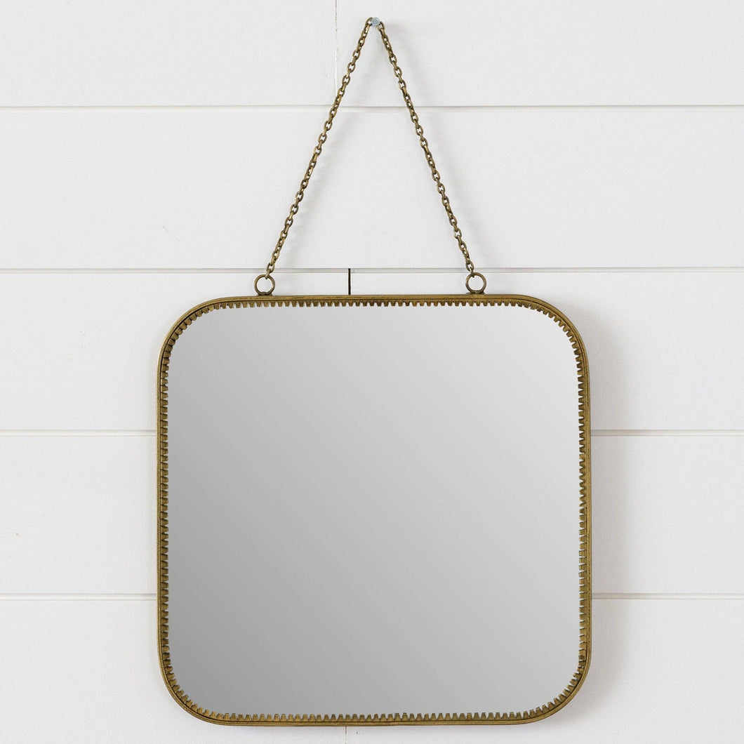 Brass Framed Mirror with Chain | Audrey's