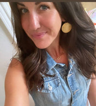 Load image into Gallery viewer, Gold Embossed Disc Metal Statement Earrings
