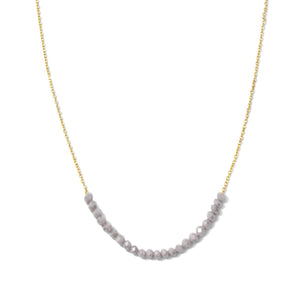 Black | Delicate Crystal Accented Necklace | Splendid Iris