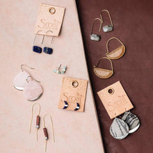 Load image into Gallery viewer, Amazonite Gold Stone Dipped Teardrop Earring
