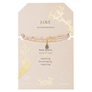 Gold Love Teardrop Stone Wrap Rose Quartz | Labradorite | Scout Curated Wears