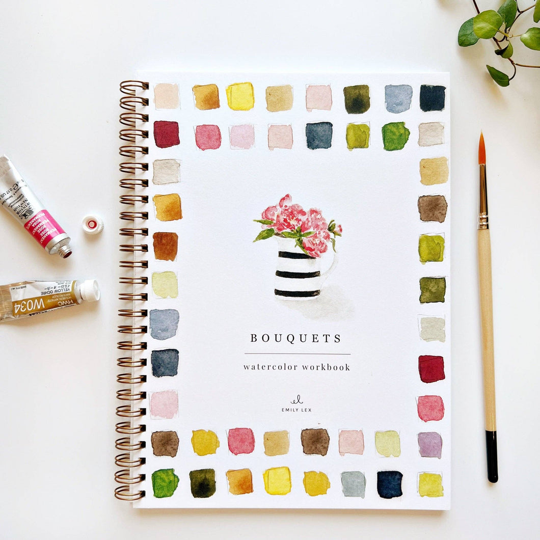 Bouquets watercolor workbook | emily lex studio