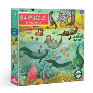 Puzzle | Otters at Play 64 Piece Puzzle| eeBoo