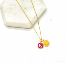Load image into Gallery viewer, Red Yellow KC Enamel Charm Chiefs Kansas City Necklace

