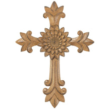 Load image into Gallery viewer, Brown Medallion Resin Wall Cross 11.5in |Dicksons
