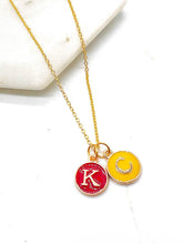 Load image into Gallery viewer, Red Yellow KC Enamel Charm Chiefs Kansas City Necklace
