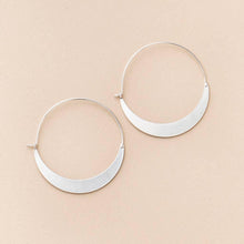 Load image into Gallery viewer, Crescent Hoop/Sterling Silver Earrings
