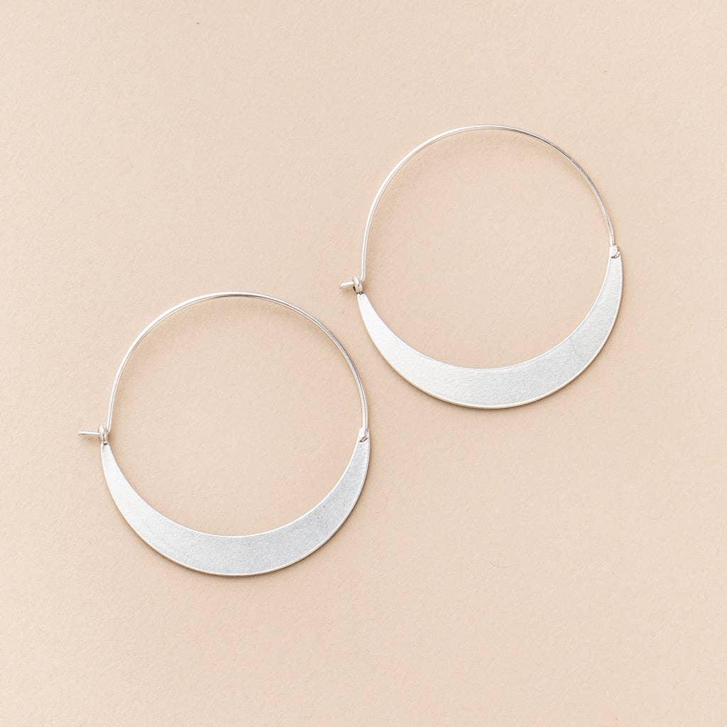 Crescent Hoop/Sterling Silver Earrings
