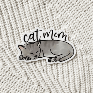 Sticker Cat Mom 2x3in
