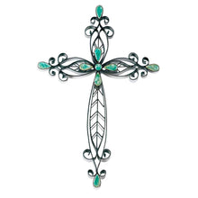 Load image into Gallery viewer, Rust With Turquoise Stone Metal Wall Cross|Dicksons

