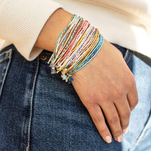 Load image into Gallery viewer, Chromacolor Miyuki Bracelet Trio - Turquoise Multi/Silver
